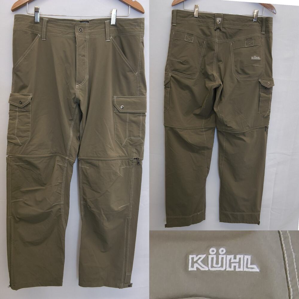Kuhl Renegade Convertible Stealth Zip Off System Men's 36" x 32" Green #W5238